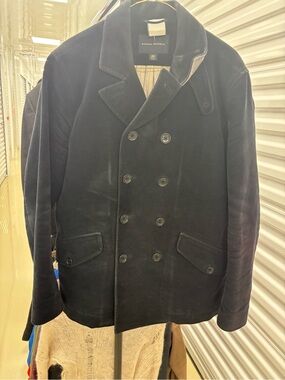 Banana Republic Men's Double-Breasted Navy Pea Coat